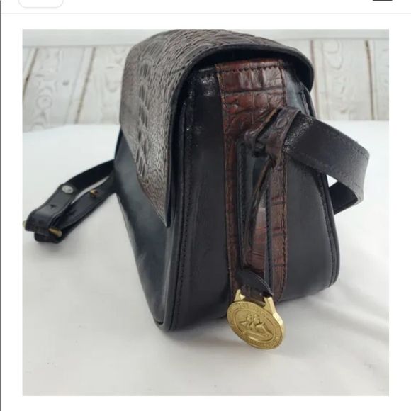 Brahmin Black & Brn Leather Tuscan Shoulder bag - Picture 2 of 8